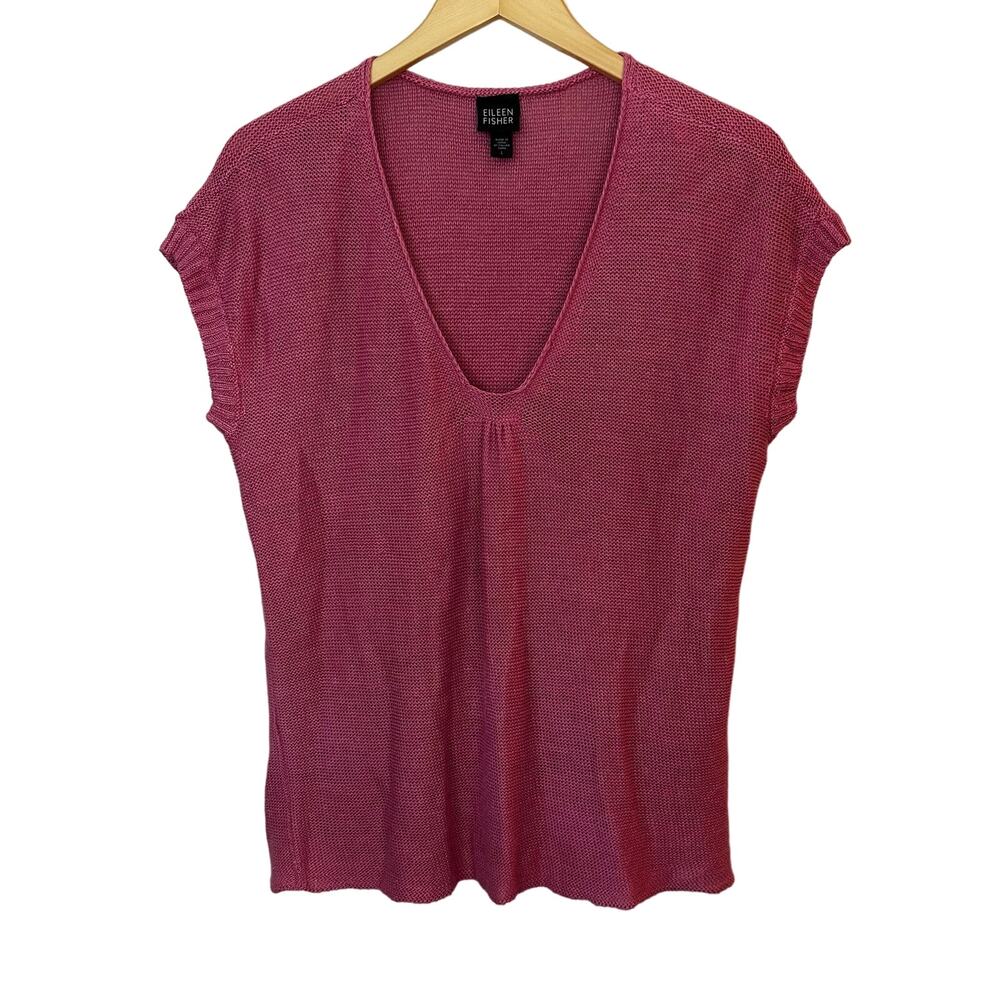Eileen Fisher Pink Relaxed Ribbed T-Shirt